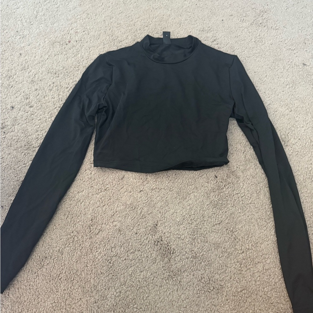 SHEIN Black Fitted Long Sleeve Bodysuit